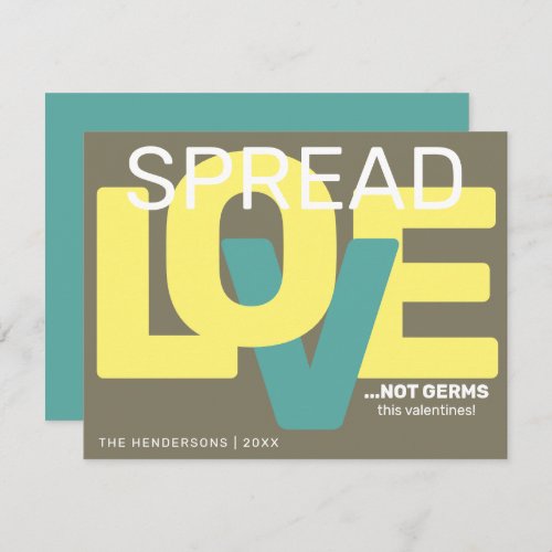 Modern Spread Love Not Germs This Valentines Holiday Card