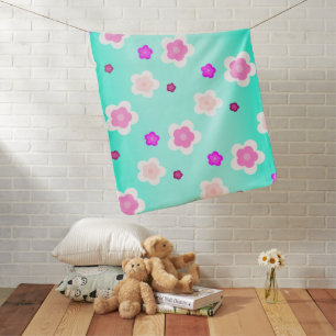 Modern Spring aqua gradient purple flora pattern Baby Blanket
