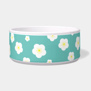 Modern Spring aqua gradient purple flora pattern Bowl