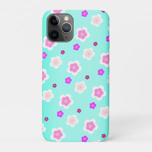 Modern Spring aqua gradient purple floral pattern iPhone 11 Pro Case