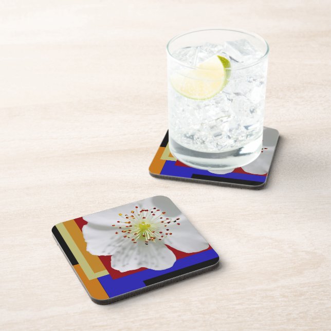 Modern Spring Blossom Fine Art Beverage Coaster (Right Side)