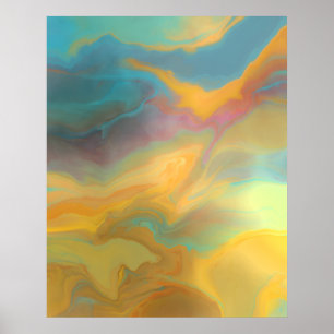 Modern Spring Colors Abstract Painting Art Poster
