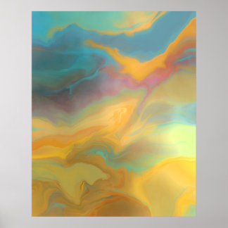 Modern Spring Colors Abstract Painting Art Poster