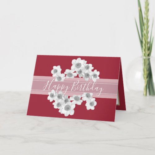 Modern Spring Daffodils Elegant Botanical Birthday