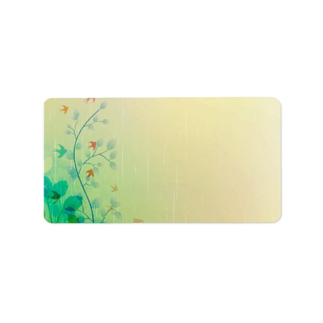Modern Spring Floral Abstract Art Label (Front)