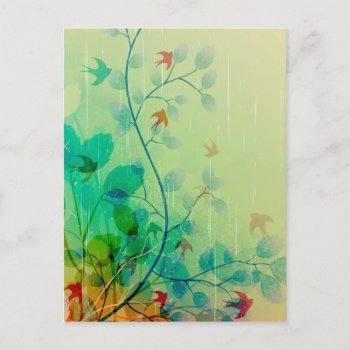 Modern Spring Floral Abstract Art Postcard by Lasting__Impressions at Zazzle