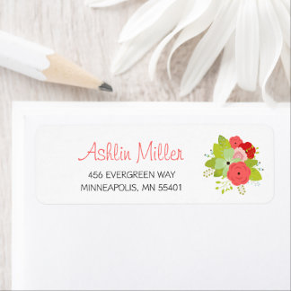 Modern Spring Floral Bouquet Label