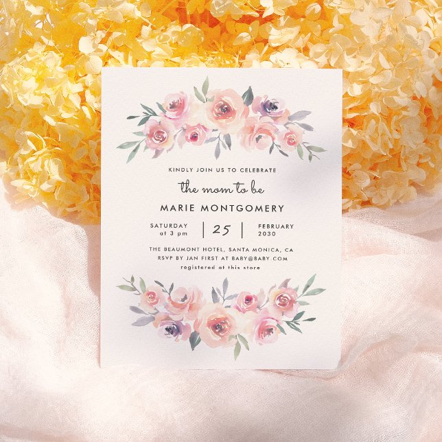 Modern Spring Floral Mom To Be Baby Shower Invitation Postcard (Creator Uploaded)