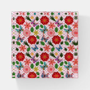 Modern Spring Garden Butterfly Floral Paperweight