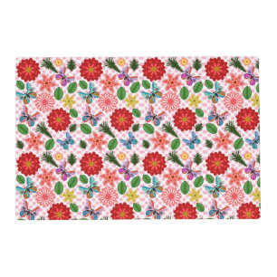 Modern Spring Garden Butterfly Floral  Placemat