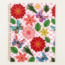 Modern Spring Garden Butterfly Floral 