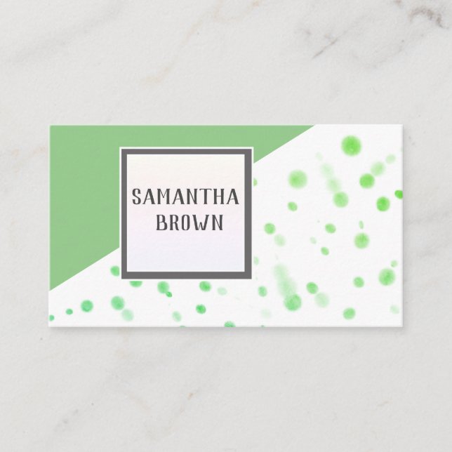 modern spring green business cards (Front)