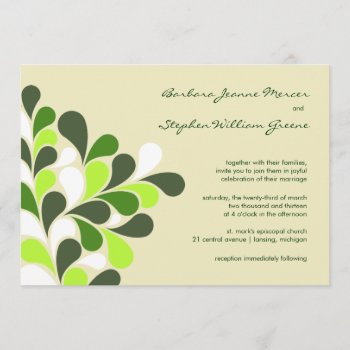 Modern Spring Green Wedding Invitations by deluxebridal at Zazzle