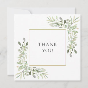 Modern Spring Leaves Business Thank You Card