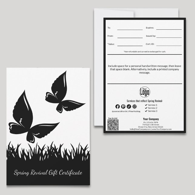 Modern Spring Revival Business Gift Certificate (Creator Uploaded)