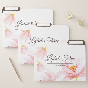 Modern Spring Watercolor Floral. Multi-labels. File Folder
