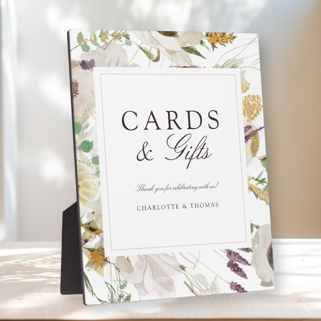  Modern Spring Wedding Cards & Gifts Plaque (Modern Spring Boho Floral Watercolor Wedding Cards & Gifts Gallery Plaque)