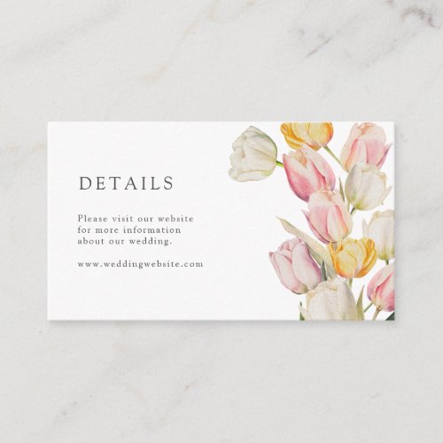 Modern Spring Wedding Detail Enclosure Card
