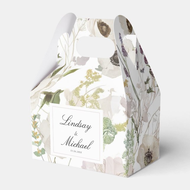 Modern Spring Wedding Favor Boxes (Front Side)