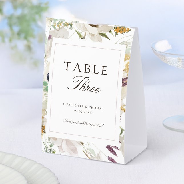 Modern Spring Wedding Table Number Paper Table Tent (Creator Uploaded)