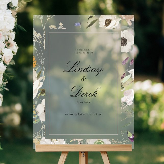 Modern Spring Wedding Welcome Acrylic Sign (Modern Spring Wedding Welcome Acrylic Sign)
