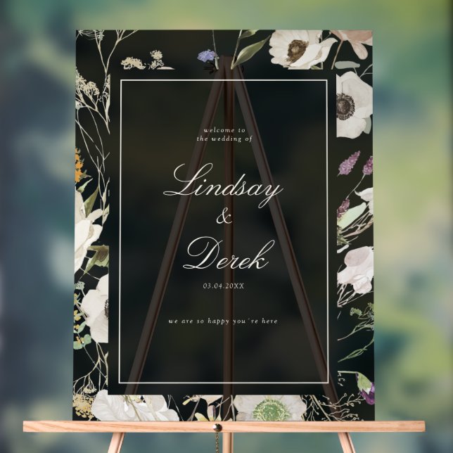 Modern Spring Wedding Welcome Acrylic Sign (Neutral)