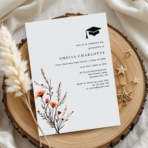 Modern Spring Wildflower Graduation Party