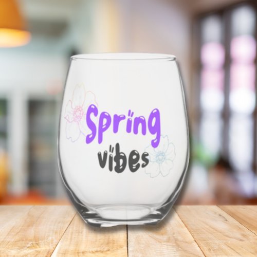 Modern spring wine stemless wine glass