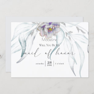 Modern Springtime Eucalyptus Matron of Honor Invit Invitation