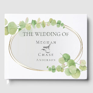Modern Springtime Eucalyptus Wedding Guest Book