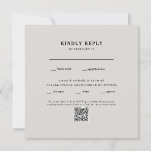 Modern Square Beige Wedding QR Code RSVP