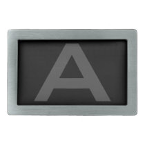 Modern square belt buckle with custom name initial