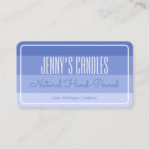Modern Square Border Pastel Rainbow Ombre Blue  Business Card
