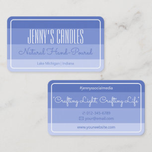 Modern Square Border Pastel Rainbow Ombre Blue Business Card