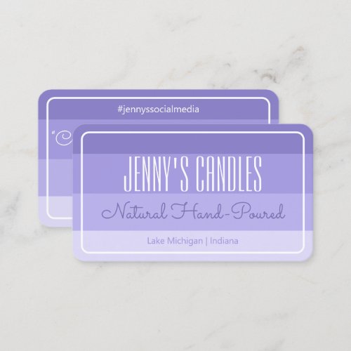 Modern Square Border Pastel Rainbow Ombre Lilac Business Card