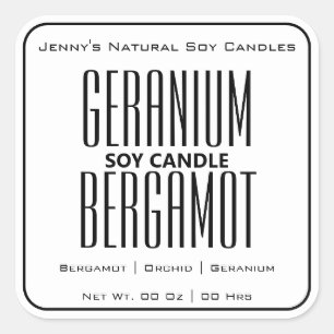 Modern Square Border Simple Plain White Candles Square Sticker