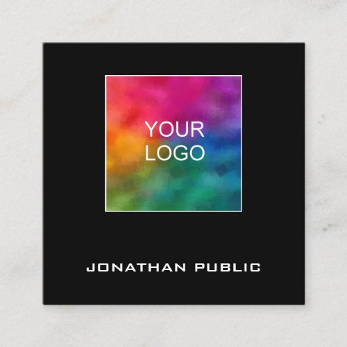 Modern Square Business Cards Add Upload Your Logo