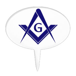 Modern Square & Compasses Cake Topper