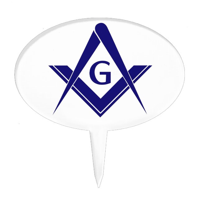 Modern Square & Compasses Cake Topper (Front)