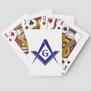 Modern Square & Compasses Poker Cards
