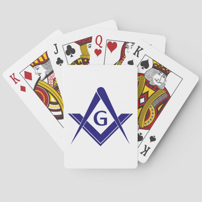 Modern Square & Compasses Poker Cards (Back)