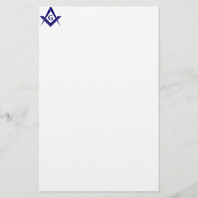 Modern Square & Compasses Stationery (Front)