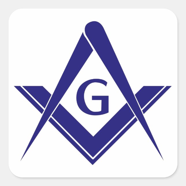 Modern Square & Compasses Sticker (Front)