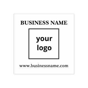 Modern Square Custom Business Logo Website Rubber Stamp