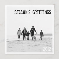 Modern Square Holiday Photo Greeting in B&W