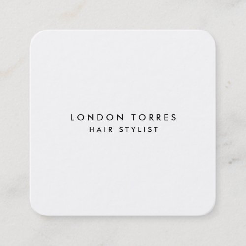 Modern Square Minimalist Trendy Black  White Square Business Card