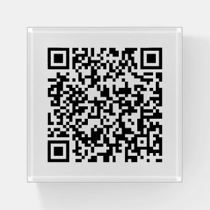 Modern Square Paperweight Featuring QR Code