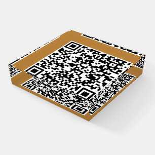 Modern Square Paperweight Featuring QR Code