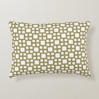 Modern Square Pattern Gold Accent Pillow