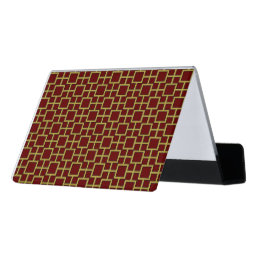 Modern Square Pattern Gold  Desk Business Card Holder
